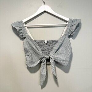 Emory Park Tie Front Crop Top